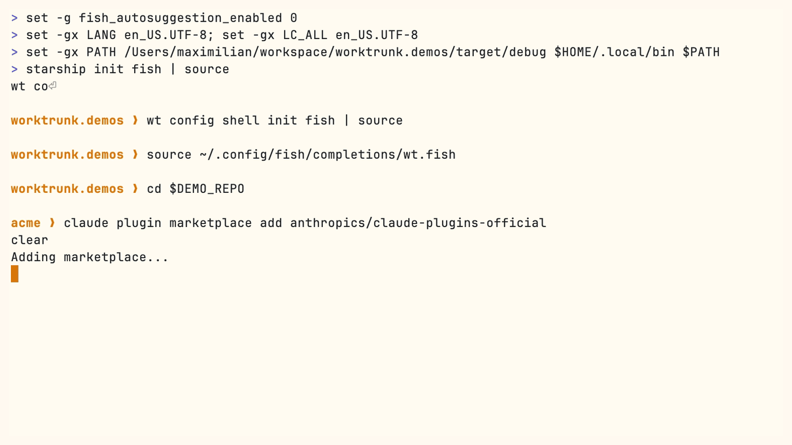 Claude Code statusline demo